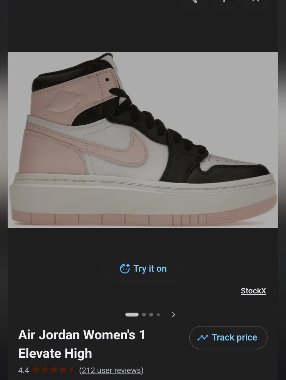 Air Jordan 1 Elevate High Black Atmosphere Womens Sz 7